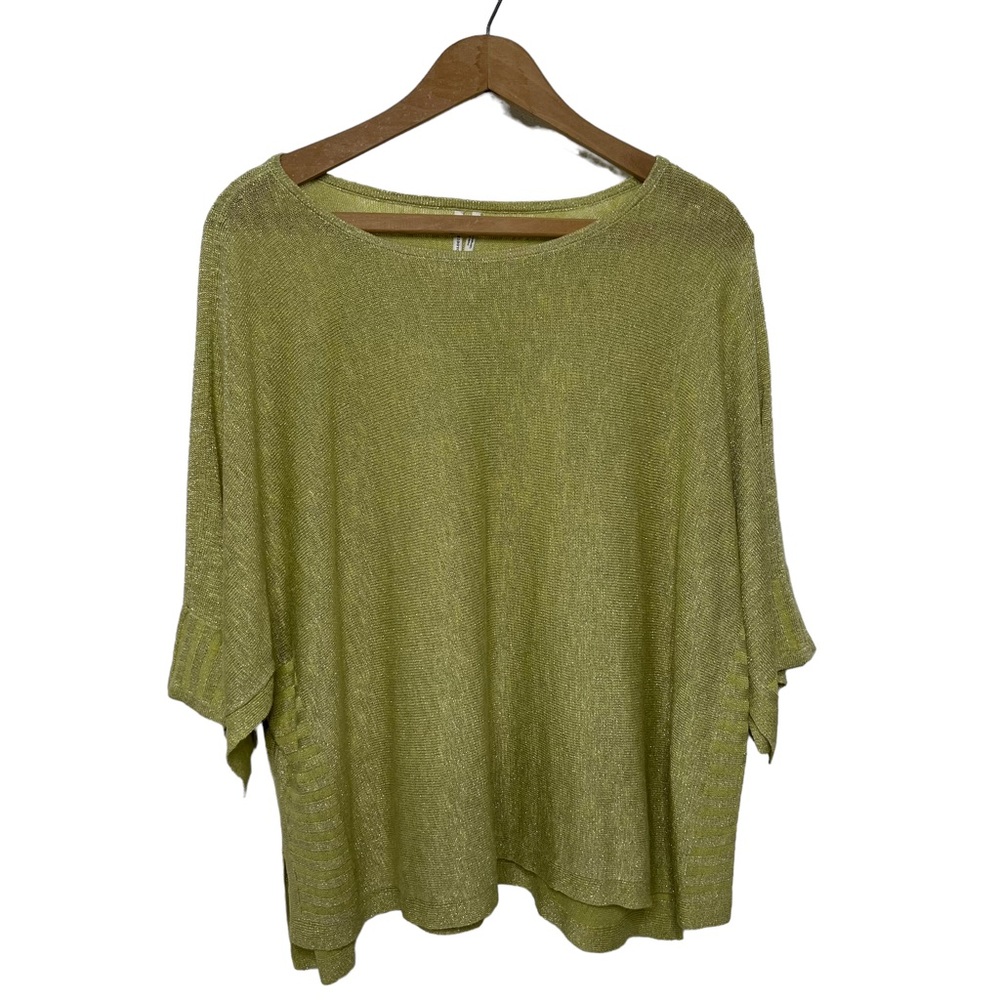 Anthropologie Alicia Shimmer Knit Pullover in Chartreuse - Picture 3 of 11